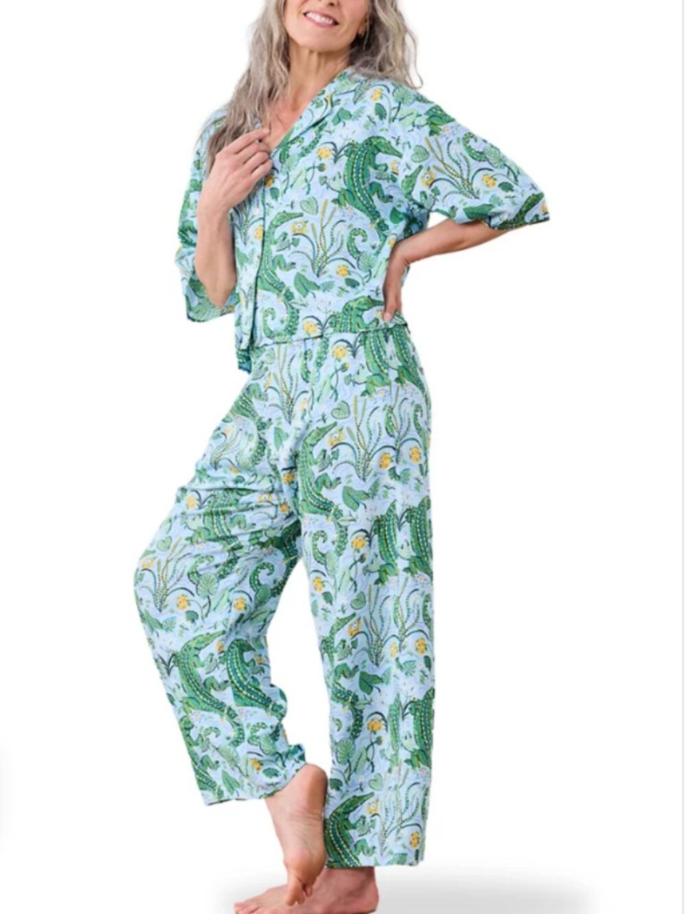 Printfresh Gator Grove Eco Satin Wildest Dreams Set Blue Lagoon